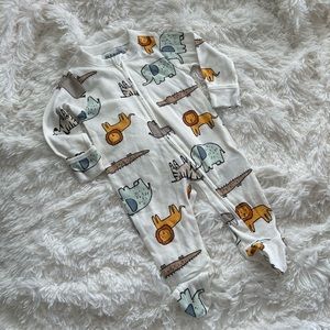 Old Navy Safari Animal Footed Full Zip Sleeper Built in Mittens